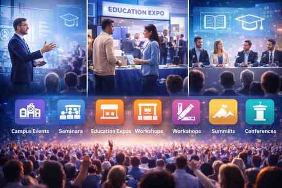 Education conferences and event types covered by EduProspects